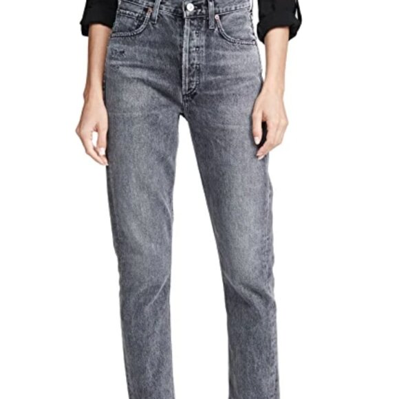 Citizens Of Humanity Denim - Citizens of Humanity Charlotte High Rise Straight Jeans – Grayscale Wash SZ 30